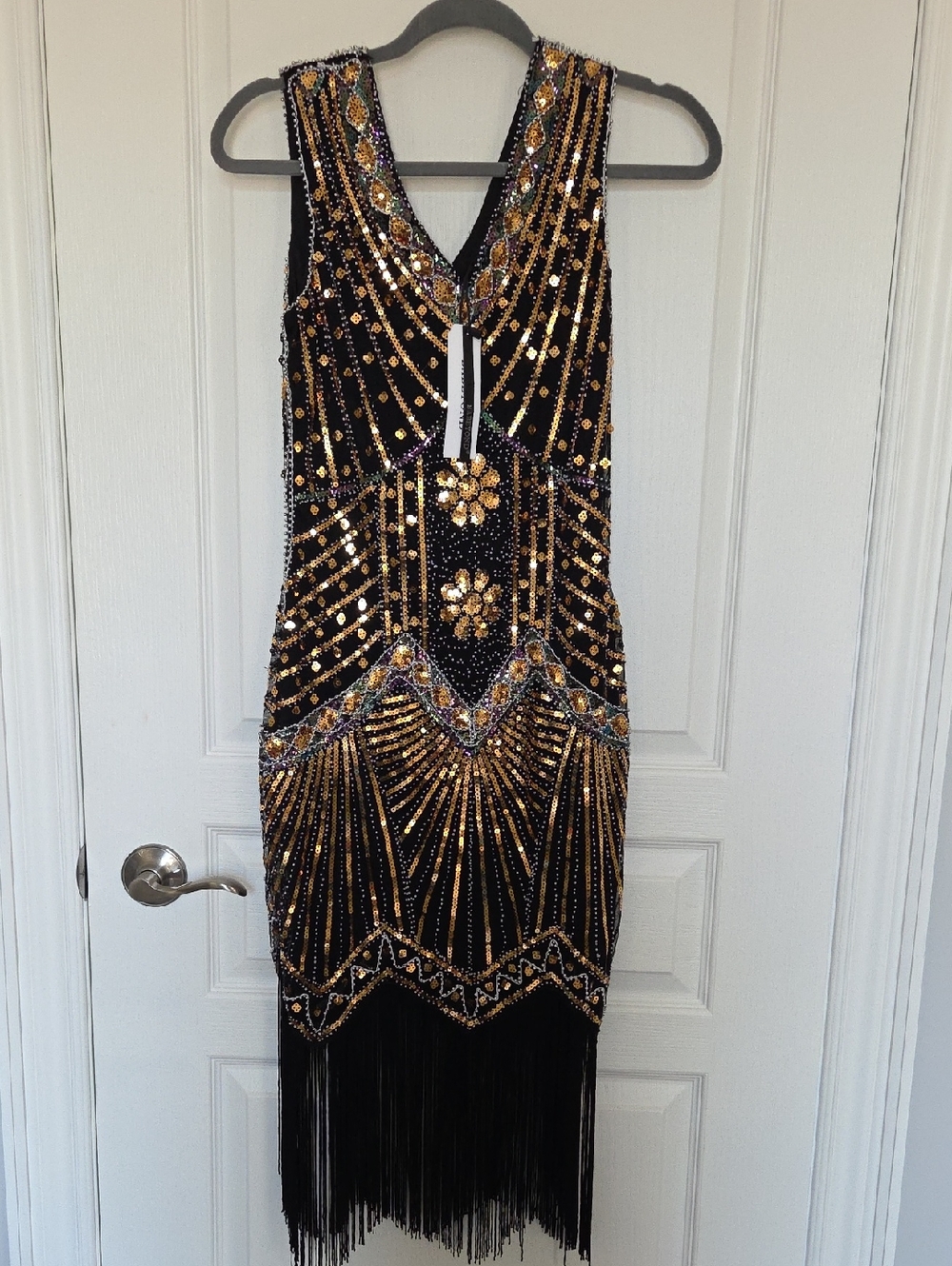 Flapper Style NWT Beaded Midi Dress with Fringe โญ๏ธ Callout